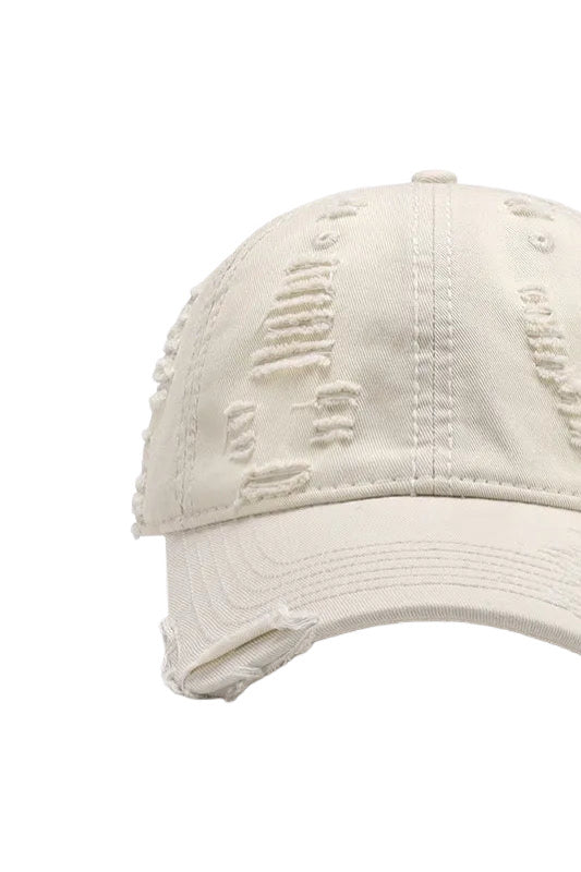 Distressed Adjustable Cotton Baseball Cap