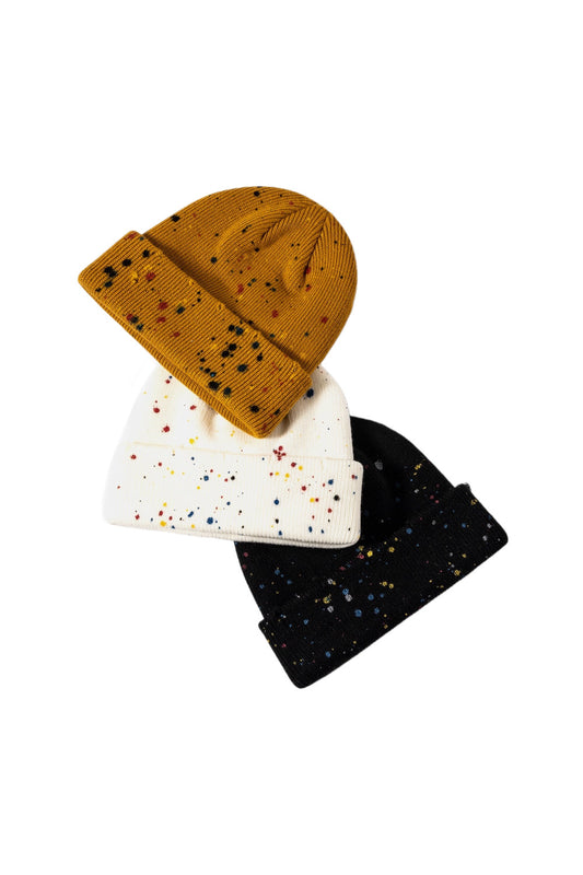 Confetti Rib-Knit Cuff Beanie